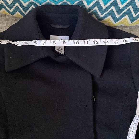 Armani exchange women black wool long coat - Picture 6 of 8